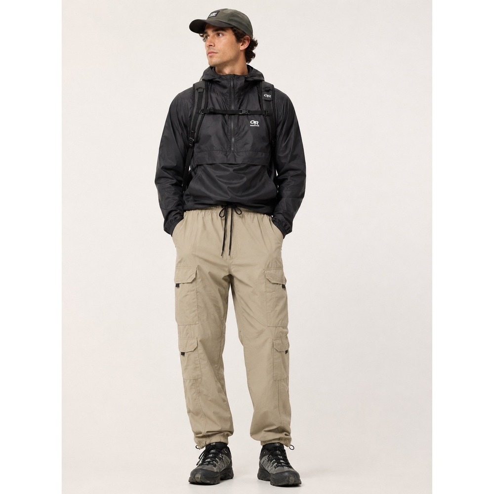 PacSun Men Relaxed Cargo Pant L Khaki Tan Utility Streetwear Gorpcore Streetwear